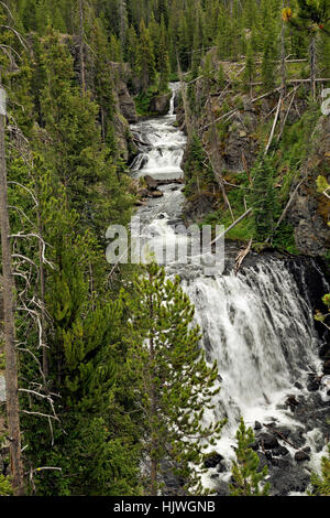 WY02198-00... WYOMING - die Kepler-Kaskaden auf dem Firehole River im Yellowstone National Park. Stockfoto