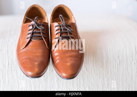 Braune Lederschuhe Stockfoto