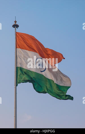 Indische Flagge – Connaught Circus, Neu Delhi, Indien. Stockfoto