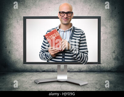 online lernen Englisch am Computer zu Hause Konzept Stockfoto