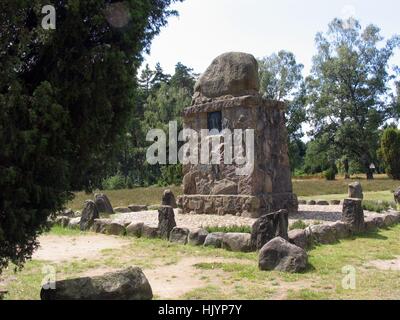 Hermann Loens Denkmal auf dem Wietzer Berg bei Müden. Löns wurde am 29. August 1866 in Westpreußen geboren. Er war Journalist und Dichter. Er liebte die Lueneburg Heath. Er starb 1914 im ersten Weltkrieg in Frankreich. Wietzerberg, Müden, Niedersachsen, Deutschland | weltweite Nutzung Stockfoto