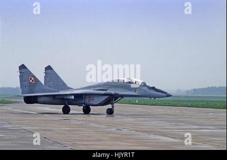 Polnischen Luftfahrt, 1. Fighter Interceptor Regiment "Warschau", Sowjet-errichtet Mig 29 Flugzeuge Stockfoto