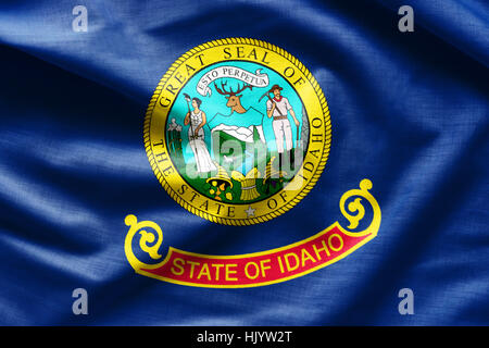 Wehende Flagge der Stoff von Idaho Stockfoto