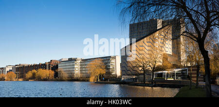 Dänemark, Kopenhagen, Sankt Jorgens Sees, Panoramablick mit Tycho Brahe Planetarium, Panorama Stockfoto