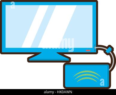 Cartoon-Screen-Computer anzeigen Ausrüstung Router Vektor Illustration Eps 10 Stock Vektor