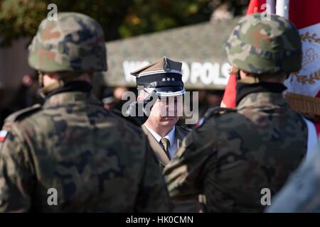 Posen, Polen - 29. September 2012 Landstreitkräfte Schulungszentrum in Posen. Tag der offenen Tür zur Eröffnung des neuen Studienjahres. Stockfoto