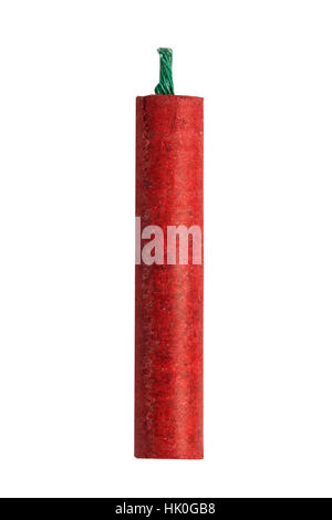 Ein Feuerwerkskörper Banger Feuerwerk auf weißem Hintergrund Stockfoto