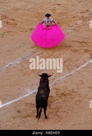 Stierkampf, Novillada Picada auf die Stierkampfarena Plaza de Toros de Las Ventas in Madrid, Spanien Stockfoto