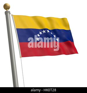 Amerika, Flagge, Südamerika, Mast, Bar, Venezuela, isoliert, optional, Stockfoto