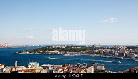 Topkapi-Palast vom Galata-Turm Stockfoto