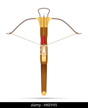 Schlacht Armbrust mittelalterlichen Lager Abbildung isoliert auf weißem Hintergrund Stockfoto