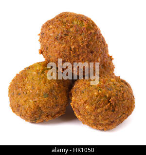 drei ganze Falafel isoliert auf weißem Hintergrund Stockfoto