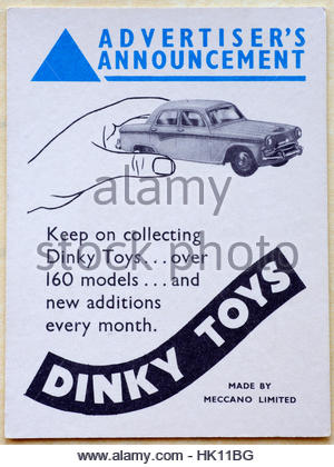 Dinky Toys, original Vintage Werbung ca. 1950er Stockfoto