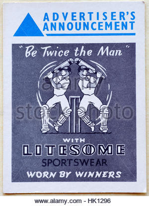 Litesome Sportswear, original Vintage Werbung ca. 1950er Stockfoto