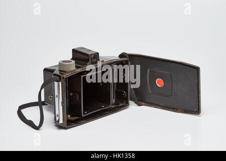 Die Coronet Flashmeister wurde von Coronet Camera Company in ca. 1954 hergestellt. 12 2 1/4 Zoll (6 x 6 cm) Quadrat Belichtungen auf Nummer 120 Rollen Stockfoto