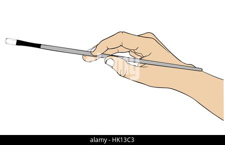 Abbildung von Hand mit Pinsel Stock Vektor
