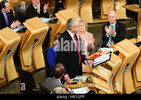 Edinburgh, Schottland, Vereinigtes Königreich, 25, Januar 2017. Schottische Brexit Minister Michael Russell macht eine Aussage in das schottische Parlament auf die schottische Regierung als Reaktion auf das Urteil des Obersten Gerichtshofes von UK auf die Auslösung des Artikels 50 der Brexit-Prozess und Westminster die Position der Regierung nach Rücksprache mit den autonomen Regierungen in Großbritannien, © Ken Jack starten / Alamy Live News Stockfoto