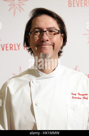 4. Januar 2014 - Beverly Hills, CA, USA - 5. Januar 2015 - Beverly Hills, Koch Troy N. Thompson. Das Beverly Hilton zeigt das Menü für die 72. Jährlichen Golden Globe Awards im Beverly Hilton Hotel. Foto: F.Sadou/AdMedia Stockfoto