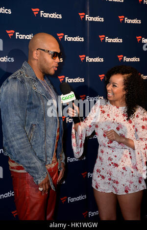 Houston, USA. 4. Februar 2017. Flo Rida bei der Fanatiker Super Bowl Party im Ballsaal im Bayou Place in Houston, Texas. Bildnachweis: Zeusfloreus/Medien Punch/Alamy Live-Nachrichten Stockfoto