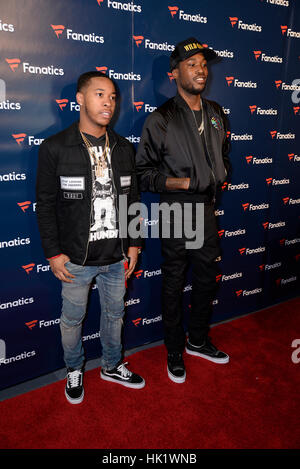 Houston, USA. 4. Februar 2017. Meek Mill bei der Fanatiker Super Bowl Party im Ballsaal im Bayou Place in Houston, Texas. Bildnachweis: Zeusfloreus/Medien Punch/Alamy Live-Nachrichten Stockfoto