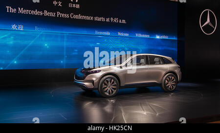 Mercedes Generation EQ-Konzept SUV auf der North American International Auto Show (NAIAS). Stockfoto