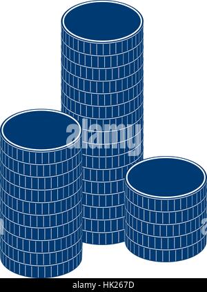 Ein Stapel Runde Münzen. Vektor-Illustration. Stock Vektor