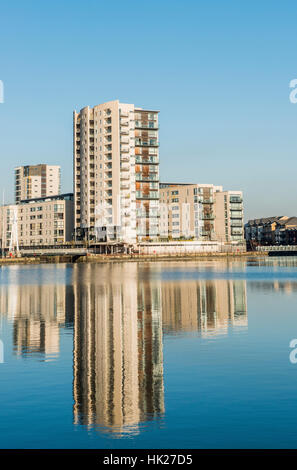 Moderne Apartments in Süd-Wales Cardiff Bay Stockfoto