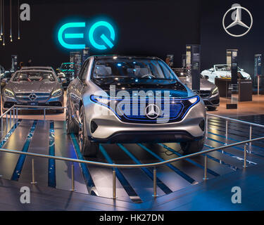 DETROIT, Michigan/USA - 10. Januar 2017: Ein Mercedes Generation EQ Konzept SUV auf der North American International Auto Show (NAIAS). Stockfoto