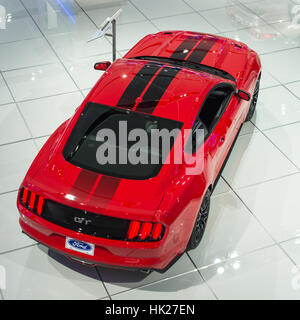 DETROIT, Michigan/USA - 10. Januar 2017: 2017 Ford Mustang GT Auto auf der North American International Auto Show (NAIAS). Stockfoto