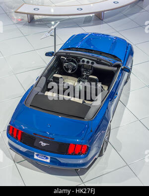 DETROIT, Michigan/USA - 10. Januar 2017: 2017 Ford Mustang Auto auf der North American International Auto Show (NAIAS). Stockfoto