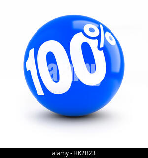 100 % Rabatt rote Kugel. Hundert Kugel Stockfoto