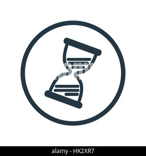 schräge Glas Sanduhr mit Streifen. Foto-Illustration. Stockfoto