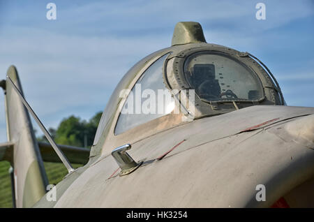 Blick auf den Baldachin des Düsenjägers Lim-6 b Stockfoto