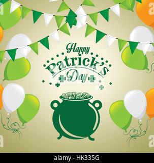 glücklich St. Patricks Tag Karte Vektor Illustration-design Stock Vektor