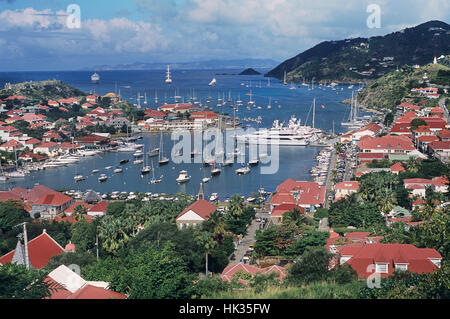 Überblick über Gustavia, der Hauptstadt von St. Barts, Karibik French West Indies Stockfoto