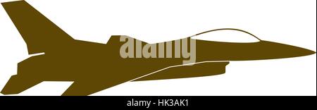 Kampfjet-Symbol. Vektor-Flugzeug-Silhouette isoliert auf weißem Hintergrund. Stock Vektor