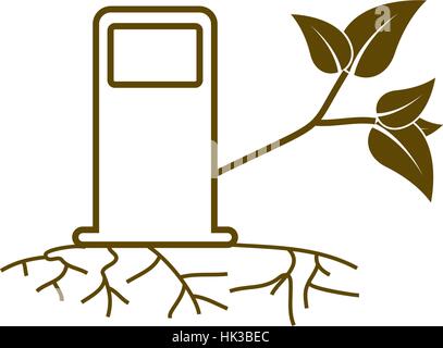 Grüne Bio Fuel Station-Pumpe-Symbol isoliert. Stock Vektor