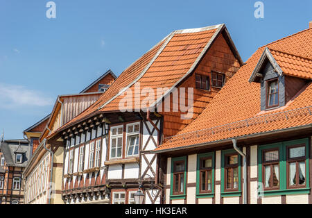 Fachwerkhäuser in der Altstadt von Wernigerode Stockfoto