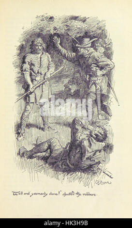 Illustration aus „Ivanhoe“ mit Szenen aus Sir Walter Scotts historischem Roman, einschließlich Charakteren, Ereignissen und mittelalterlichen Vertonungen aus der Geschichte. Stockfoto