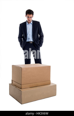 Büro, meditative, isoliert, optional, Versand, Mensch, Mensch, Person, Stockfoto