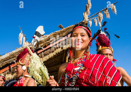 Frauen Der phom-Stamm bei HORNBILL-Festival Stockfoto