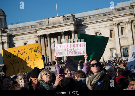 Frauen Marsch auf London, Anti-Trump Protest, London, UK. 21.01.2017 Stockfoto