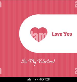 Rosa Valentinstag Hintergrund - einfache Retro-Stil-Vektor-design Stock Vektor