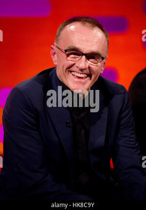 Danny Boyle während der Dreharbeiten zu der Graham Norton Show in den Londoner Studios, Südlondon, am Freitag auf BBC One ausgestrahlt werden. Stockfoto