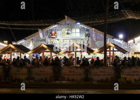 Weihnachtsmarkt auf der Champs-Elysees, 2016, Paris, Frankreich Stockfoto