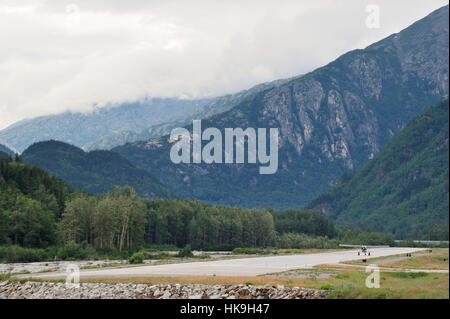 Kleinflugzeug in Alaska Flughafen bereit zum abheben Stockfoto