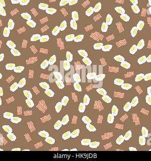 Spiegeleier und Speck nahtlose Muster Stock Vektor
