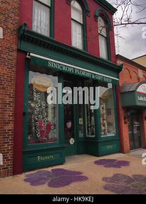 Waterloo, New York, USA. 11. Januar 2017. Sinicropi Floristin und Geschenkeladen, erschossen genommen von einer öffentlichen Straße Stockfoto