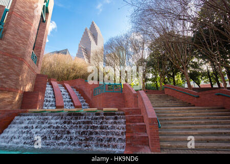 Wasserfall in sesquicentennial Park Houston, Texas Stockfoto