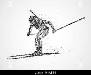 Abstrakte Biathletin des schwarzen Kreisen. Foto-Illustration. Stockfoto